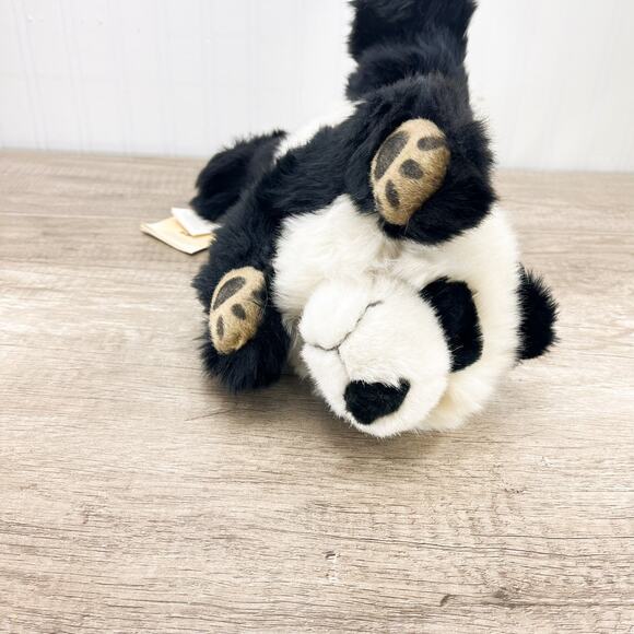 Steiff Manschli Black White Panda Bear Plush Toy Laying Down - Picture 13 of 13